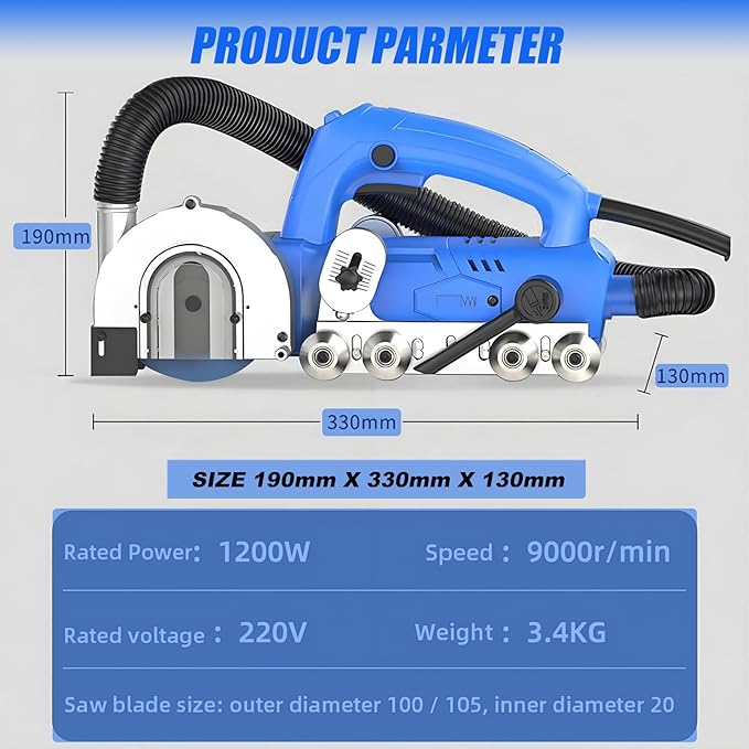 Electric Tile Grout Cleaner ToolGrout Removal Tool ElectricPortable Electric Grout Removal MachineCaulk Removal Tool Kit with 9000RPM&ampDiamond Blade for Ceramic Tile Repair and Regrouting