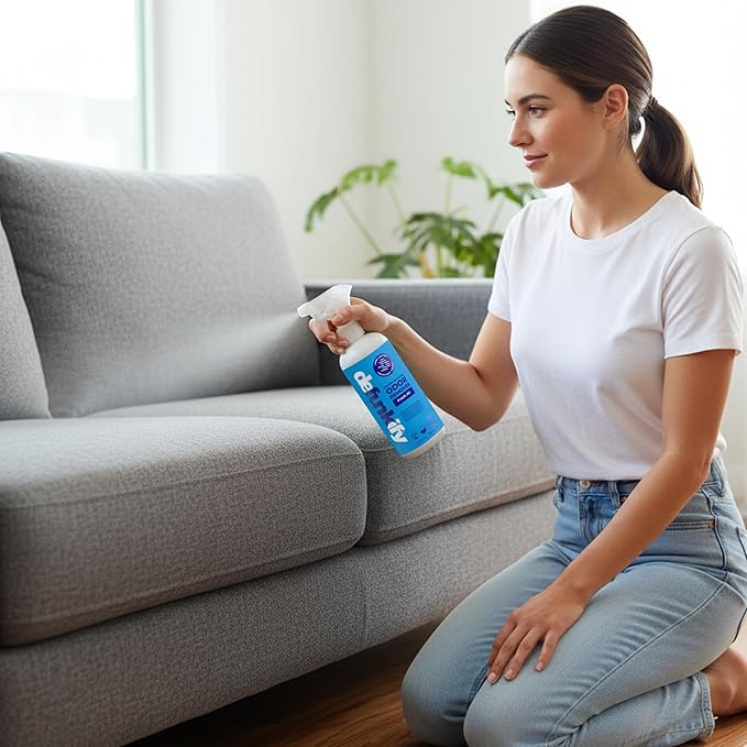 Fabric Freshener Spray 32oz. 'Fresh Air' Odor Remover Spray. Shoe Deodorizer Carpet Deodorizer Odor Eliminator for Strong Odors Cleaning Supplies. ProvenSafe™ Fabric Freshener for Sensitive Gear