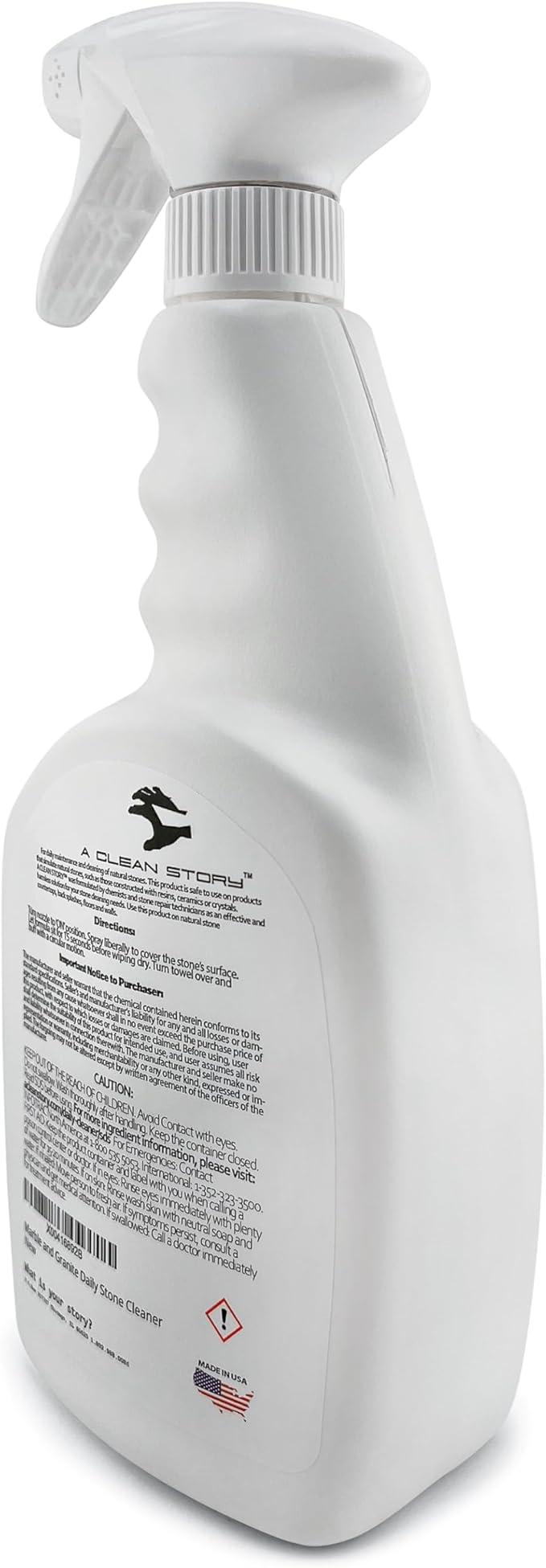Marble and Granite Daily Stone Cleaner (Neutral Cleaner - Ph7) 32oz. Large Spray Bottle Ready-to-Use + 1-Gallon Concentrate Formula for refills - makes up to 32 gallons