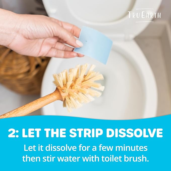 Tru Earth Toilet Bowl Cleaner Eco-Strips | Plastic Jug-Free Septic-Safe for Cleaning | Easy to Use | 24 Strips