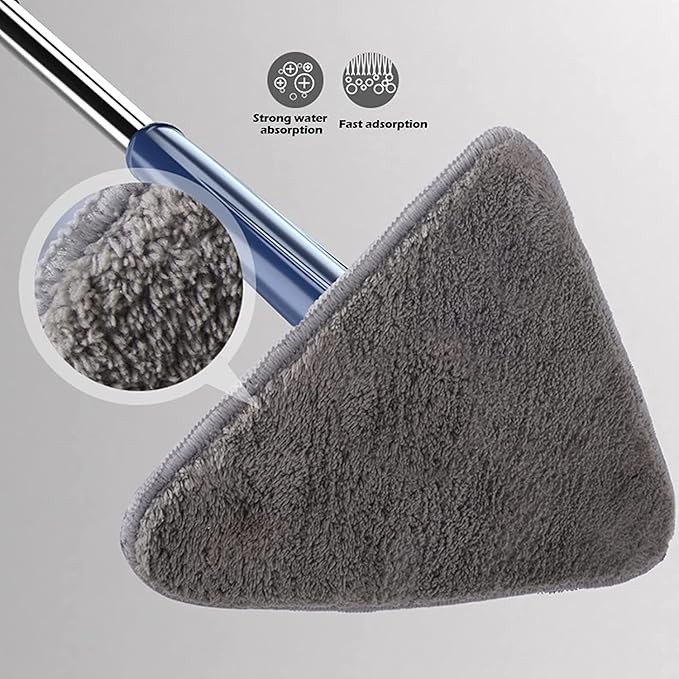 360° Rotating Adjustable Cleaning Mop Triangular Cleaning Mop with Automatic Water Compression Function for Dry and Wet 12027(W)