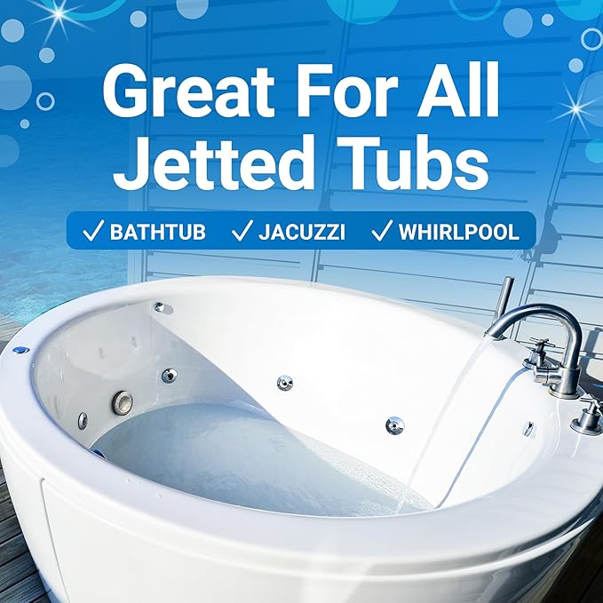 Bio Ouster Jetted Tub Cleaner Kit - Jet and Jacuzzi Tub Cleaner for Jets Tubes and Bathtubs - Includes Microfiber Towel - Professional Grade Formula Made in USA (Kit)