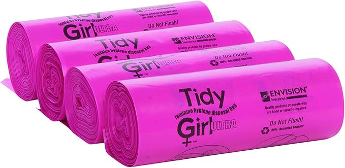Stout by Envision Tidy Girl Feminine Hygiene Disposable Bags Box of 600 Bags