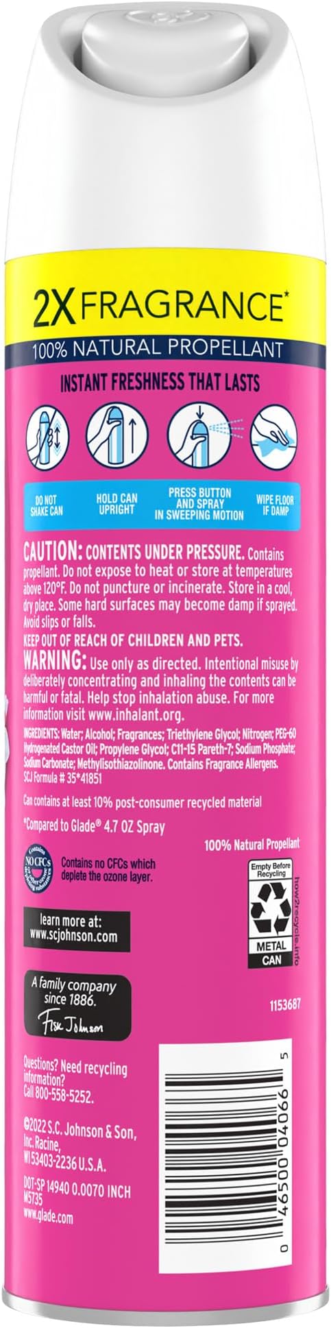 Glade Air Freshener Room Spray Exotic Tropical Blossoms 8.3 oz 6 Count