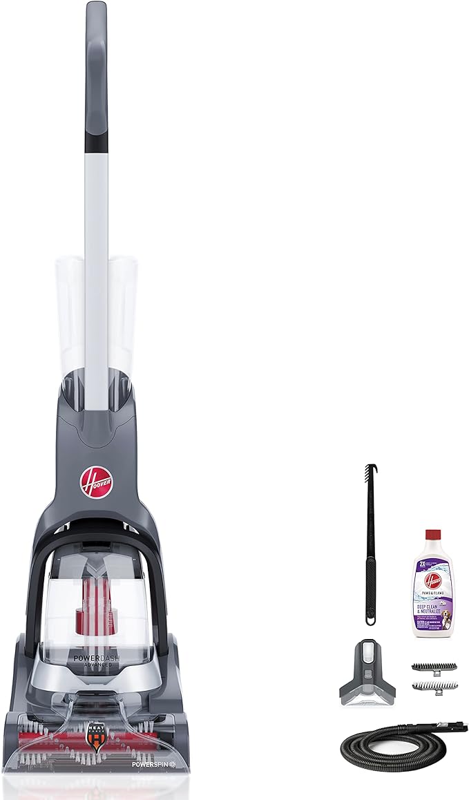 Hoover PowerDash Pet Advanced Compact Carpet Cleaner Machine &amp Paws &amp Claws Deep Cleaning Carpet Shampoo with Stainguard &amp Hoover Renewal Deep Cleaning Carpet Shampoo