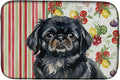 Caroline's Treasures Black Pekingese Vegetables Dish Drying Mat Absorbent Dish Drying Mat Pad for Kitchen Counter Dish Drainer Mat for Countertop 14 x 21 Multicolor