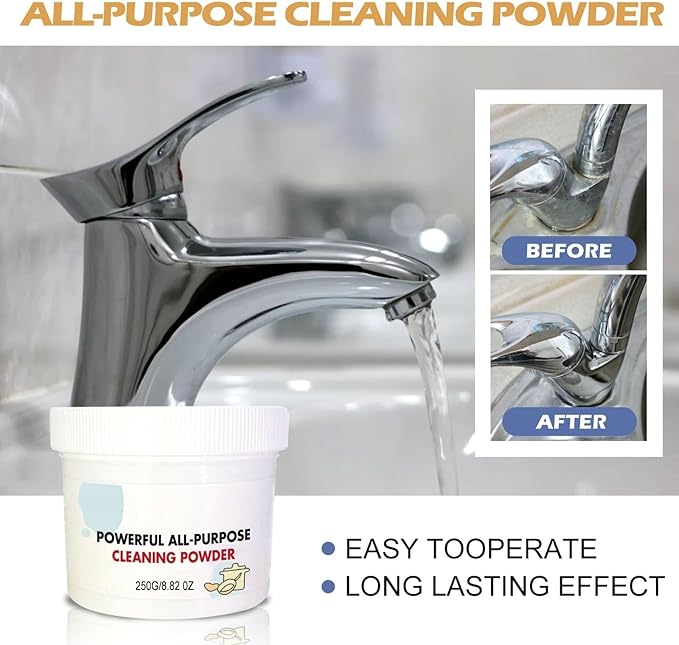 Multi-Purpose Cleaning Powder For Kitchen - Degreaser Rust Remover For Cookware Stove &amp Range Hood Anti-Stain Eco-Friendly(3PCS)