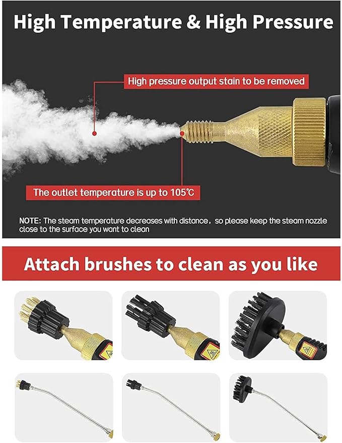 Steam Cleaners 2500W Portable Handheld Steam Cleaner 1000ML High Temperature Pressurized Steam Cleaning Machine with Water Tank for Kitchen Bathroom Car
