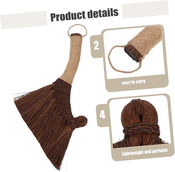 Alipis Small Desktop Broom Soft Bristles Traditional Straw Material for Efficient Dust Cleaning Handheld Whisk Broom for Home and Office Use