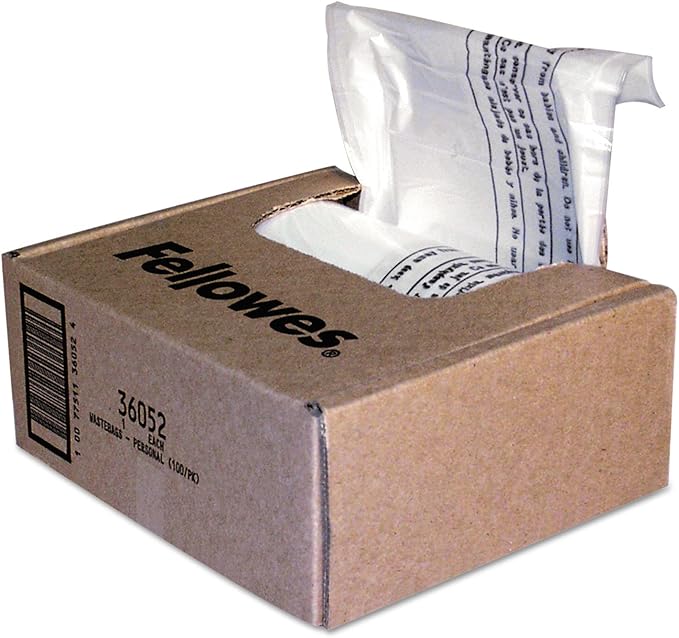 Fellowes Powershred Shredder Bags for All Personal Models 100 Bags &amp Ties (36052)