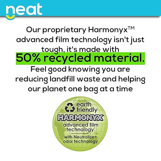 Neat Tall Kitchen 13 Gallon Drawstring Trash Bags - (MEGA 200 Count) - Triple Ply Fortified Eco-Friendly 50% Recycled Material Neutralize+ Odor Technology Reversible Black and White Garbage Bags