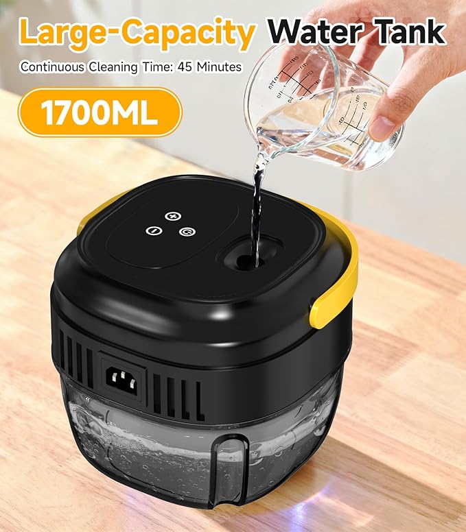 Portable Handheld Steam Cleaner 1500W High Pressure Steamer 15s Instant Heat 6-Level Handle 1.7L Tank 15PCS Accessories for Home Kitchen Grease Car Detailing