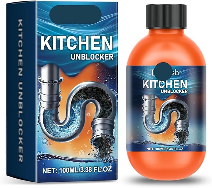 Drain Cleaner for Home Kitchen and Toilet Sinks - Fast Acting Formula to Unclog All Types of Drains Instantly(1PCS)