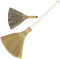 2pcs Handmade Grass Broom Soft Bristle Broom for Home Removable Head Dustpan Sweep