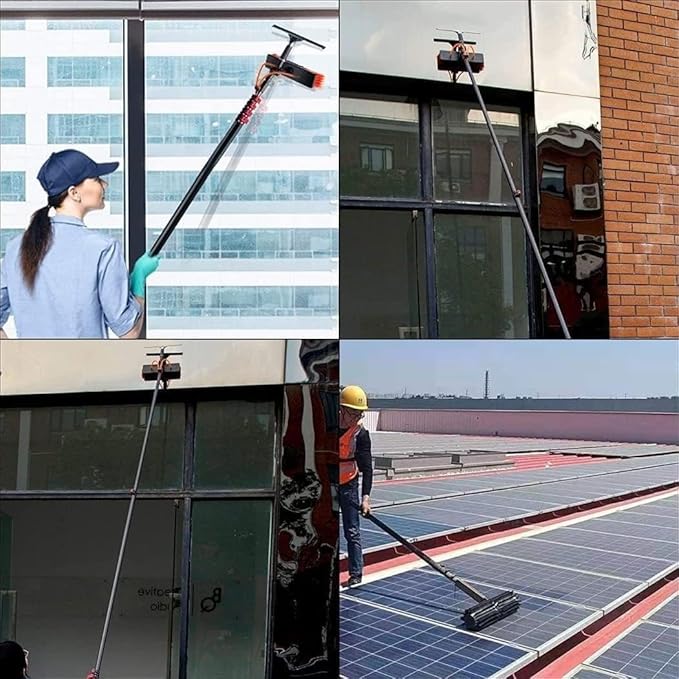 Window Cleaning Pole 12-36ft Window Cleaning Pole Water Fed Telescopic Brush Extendable Solar Panel Cleaning Brush Outdoor Washing Equipment Tool Cleaning Brush Can Spray Water (Size : 5.4