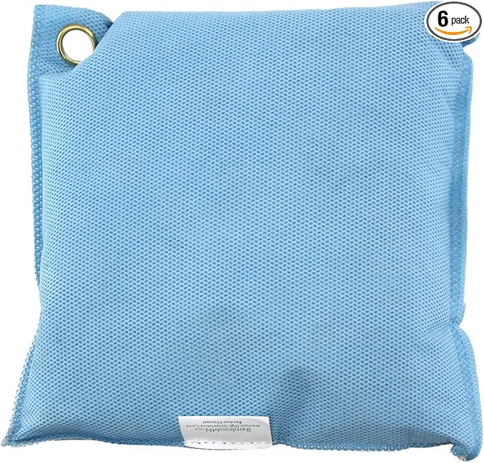 BambooMN Activated Bamboo Charcoal Air Purifier - 350g Sky Blue - 6 Bags