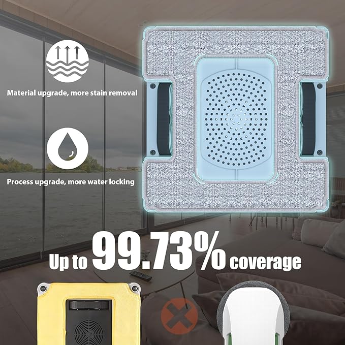 FMART W6 Window Cleaner Robot Double-Sided Spray Water 3800Pa Strong Suction Smart Window Cleaning Robot APP&ampRemote Control Robot Suitable for Outdoor/Indoor High Rise Windows