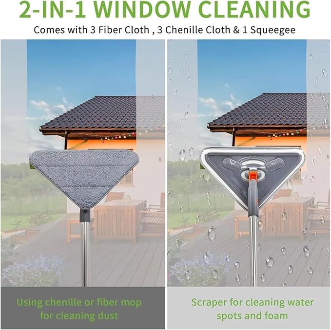 Compatible for Triangle mop Household Multi-Functional Cleaning Ceiling Wipe Wall Tile Clean