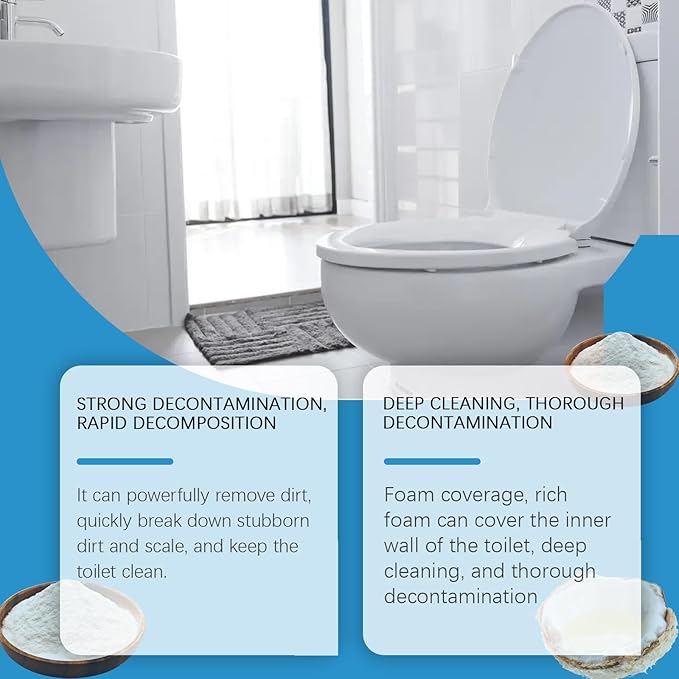 Toilet Cleaning Foam Powder Simple Operation Reduces Odor Deep Clean(3pcs)