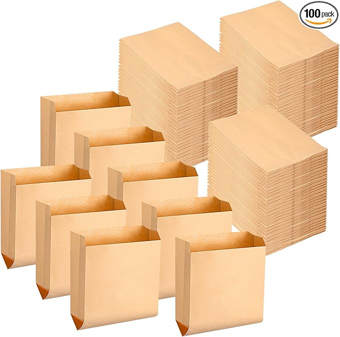 Waxed Kraft Feminine Hygiene Liner Bag Business Restroom Bathroom Personal Dispensers 7.5 x 10 Waste Receptacle Paper Liners Sanitary Napkin Disposal Bags Kraft Bag (100 Pcs)