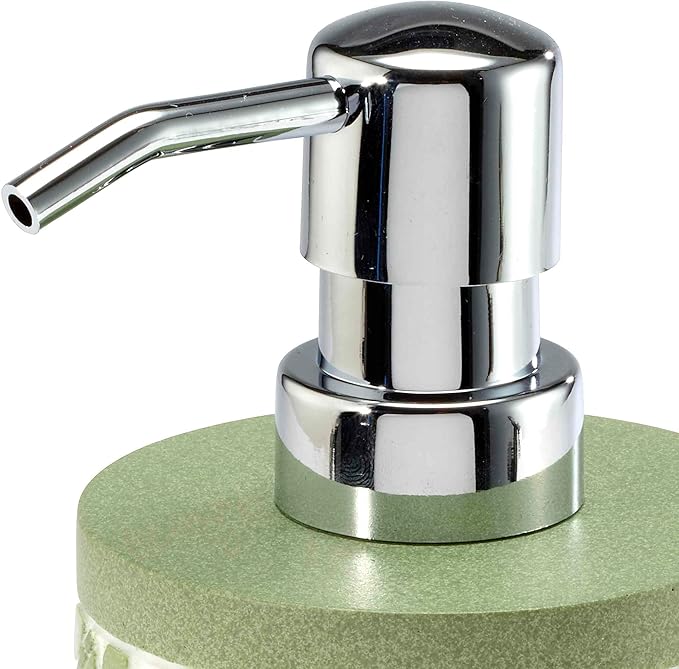 Avanti Linens - Bath Set 2pc Countertop Accessories Resin Toothbrush Holder &amp Lotion Pump (Stratford Collection Green)