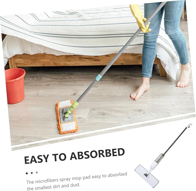 Didiseaon 1set Floor Cleaning Mop Wet Dry Use Mops for Hardwood Laminate Tile Cork Microfiber Pads