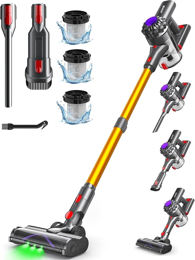 Cordless Vacuum Cleaner 450W 40KPA Vacuum Cleaners for Home 45 Mins Lightweight Stick Vacuum Cordless with LED Display Rechargeable Battery Vacuum for CarpetPet HairHardwood Floor