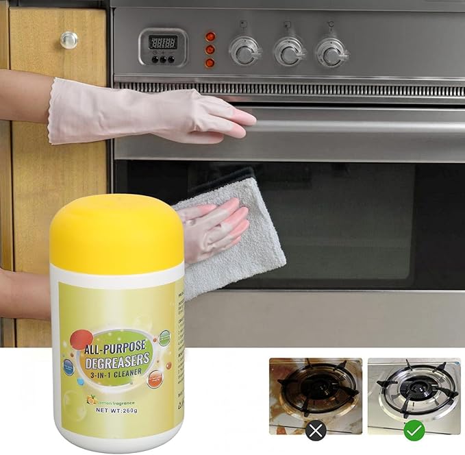 Yinhing Powerful All Purpose Degreasers Fast Acting Kitchen Cleaner Degreaser for Stubborn Grease Oil Removal Cookware Range Hoods Sinks Walls 3 Pack 260g