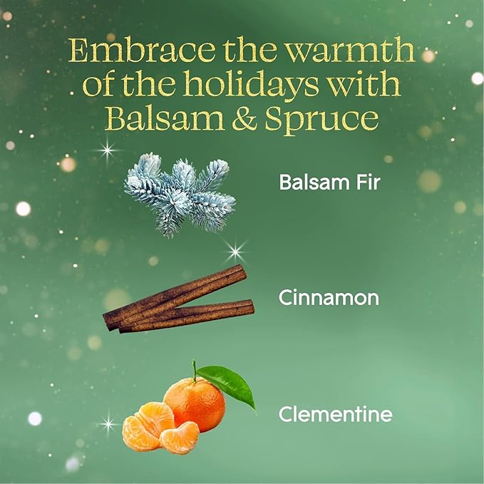 Glade PlugIns Scented Oil Refill 6-Pack Balsam &amp Spruce Holiday Fragrance 0.67 fl oz (12 Total Refills) Air Freshener Oil Refills for Plug-In Warmer