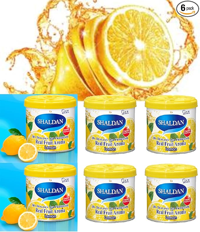 My Shaldan Lemon Scent 6-cans V8 Original Classic Formula Car Cup-holder Natural air freshener Real Fruit Aroma