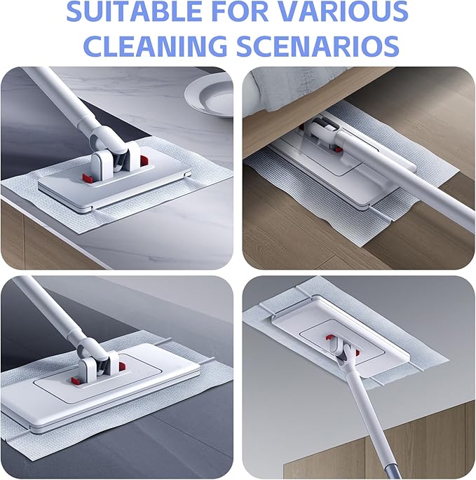 2026 New Upgraded Sweep &amp Mop Kit - Compatible with Swiffer Pads Snap Grip Mini Mop 2-in-1 Durable Hardwood Flooring Tile Marble Cleaning Tools Home and Kitchen Essentials with 20 Dry Cloths