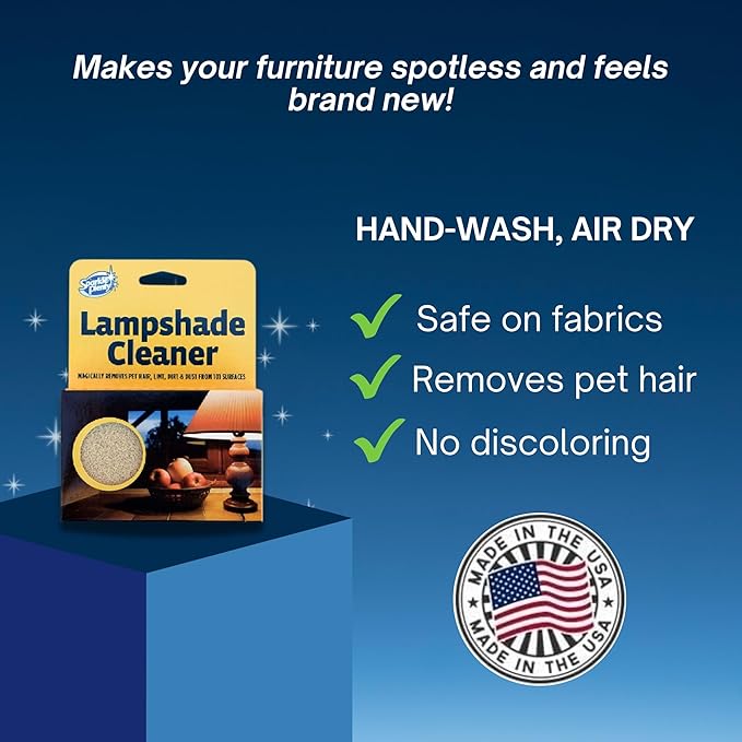 Sparkle Plenty Lampshade Cleaner - Dry Magic Dust Sponge for Lamp Shade - Dry Dusting Sponge Scrub for Fabric &amp Window Blinds - Effortless Duster Upholstery Cleaner for Furniture &amp Surfaces (3