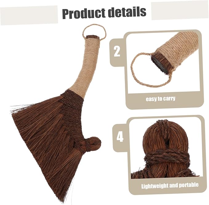 Mikinona Shop Broom for Dust Removal Small Desktop Cleaning Brush Bristles Corner Cleaning Brush Handmade Broom Versatile Use