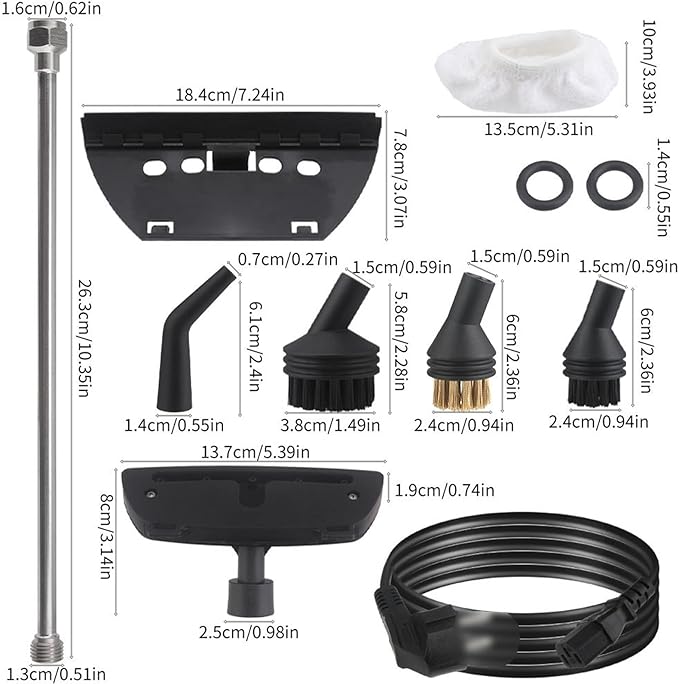 Handheld Steam Cleaner with Smart Touch Screen Portable High Pressure Steamer 6-Gears Adjustable Powerful Steame Cleaning Machine with 3 Brushes