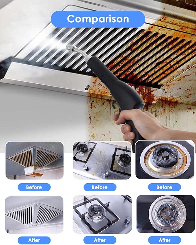 Moongiantgo High Pressure Steam Cleaner 1700W Power High Temp Portable Handheld Cleaning Machine for Car Detailing Tankless Heavy Duty for Home Use Kitchen Bathroom Grout Tile