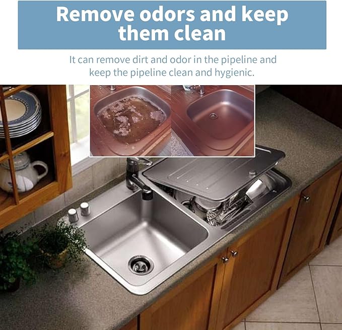 Pipe Dissolving Powder - Unclog Kitchen Bathroom &amp Toilet Drains Remove Grease Hair &amp Odors Fast Acting Drain Cleaner(1PCS)