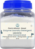 Ultra-Concentrated Enzyme Laundry Detergent - Unscented | Plant &amp Mineral-Based Stain Remover Odor Eliminator | Safe for Sensitive Skin Biodegradable HE Compatible | 32 oz