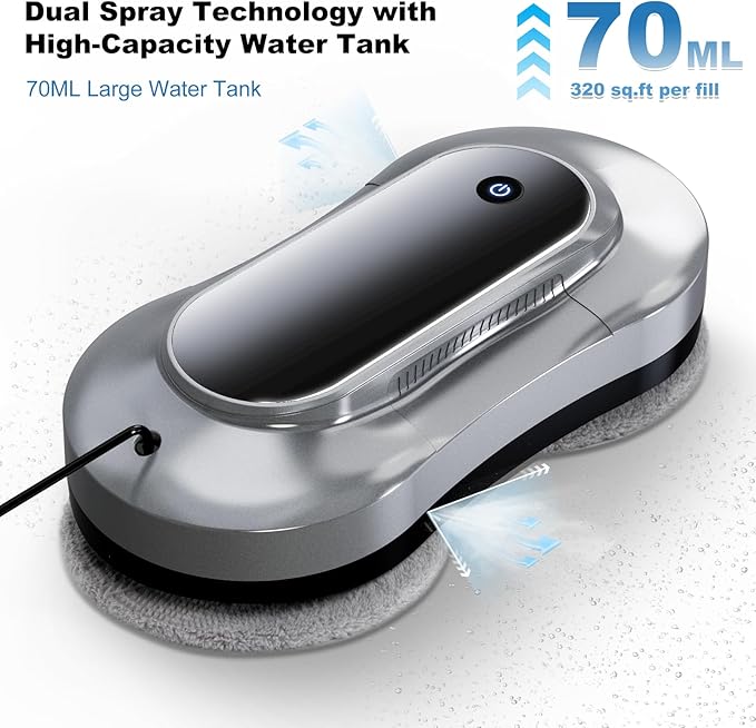 Automatic Window Cleaning Robot Auto Dual Water Spray &amp AI Path PlanningEdge Detection &amp Remote Control Smart Window Cleaner Robot for Highrise Glass Inside &amp Outside