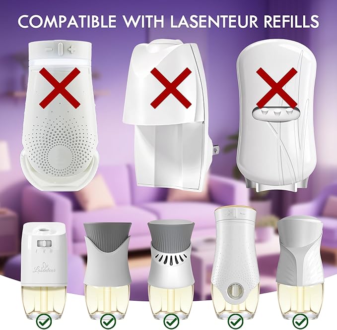 Plug In Air Freshener Refills Peony Jasmine Lilac &amp Orchid Scent Combination For Home Bathroom 12 Count Plug-In Fragrance Refill Compatible with Air Wick &amp Glade Not Include Glade Plus