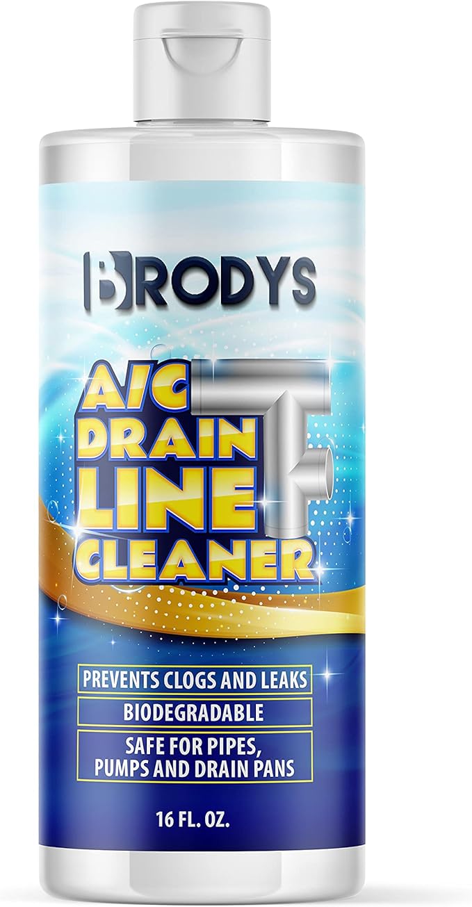 Brodys - A/C HVAC Drain Line Cleaner 16oz Bottle 2 MONTH SUPPLY (Great to use at home in the office at restaurants and large commercial buildings)