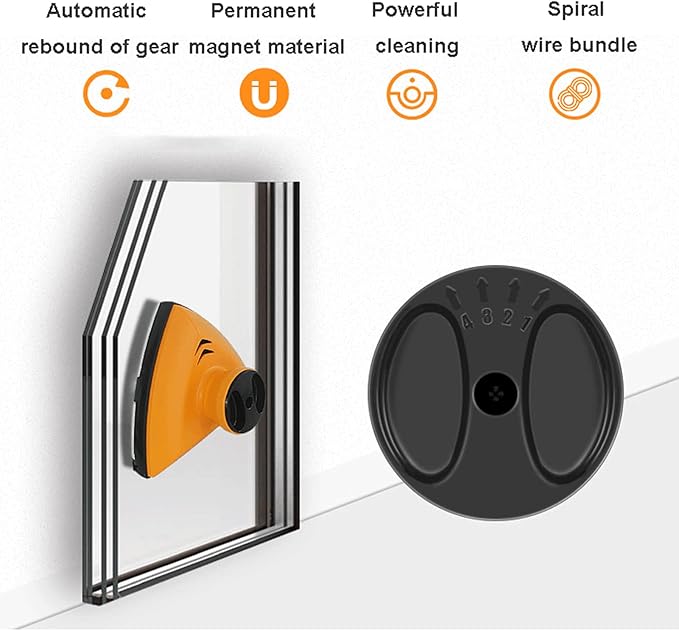 Window Cleaner Wipers Magnetic Window Cleaner Magnetic Window Cleaner with Ergonomic Handle Design Best for Long Reach Window 5-32mm