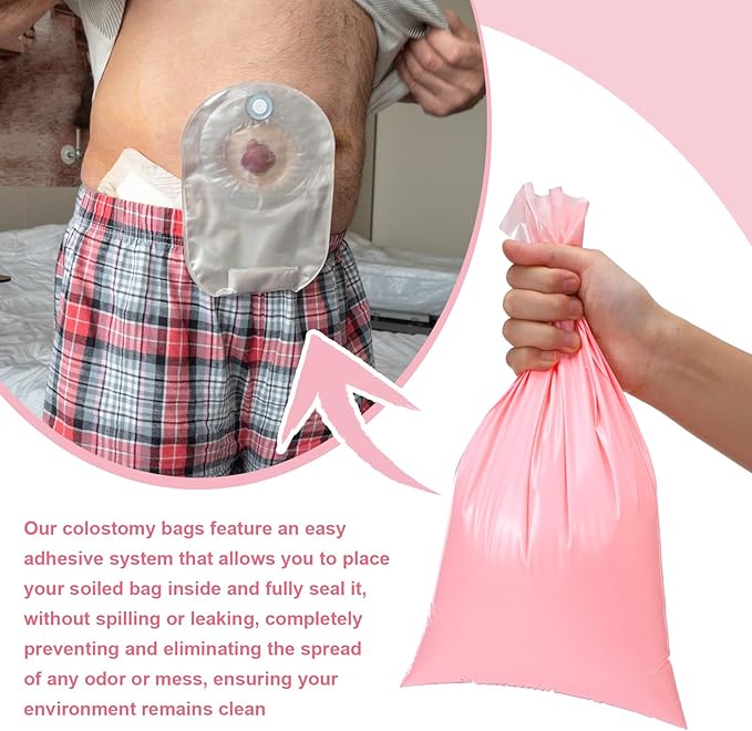 300 Pcs Ostomy Pouch Disposable Bag 7.87 x 13.78 Inches Ostomy Pouch Disposal Bags High Sealing Prevent Odours Leakage Supplies Anti Peeping Disposal Sacks for Colostomy Waste Bags Nappies