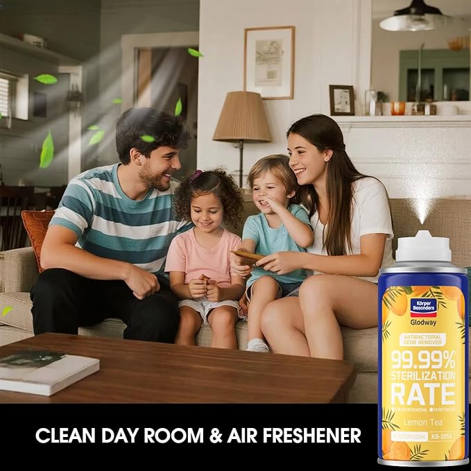 Glodway Air RefresherOdor Eliminator Remover SprayOdor RemoverLemon Long-Lasting Scent For HomeCouchMattressFurniture bathroomFabrics &amp Trash6 Ounce4 pack
