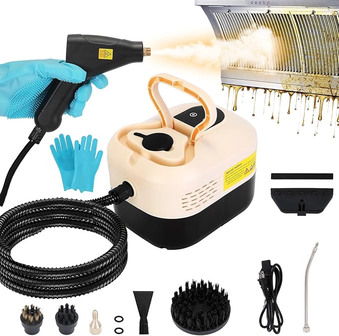 Handheld Steam Cleaner for Home and Kitchen 1500W Fast-Heating Portable Steamer with 6 Adjustable Levels 1200ML Tank &amp 11-Piece Accessory Kit
