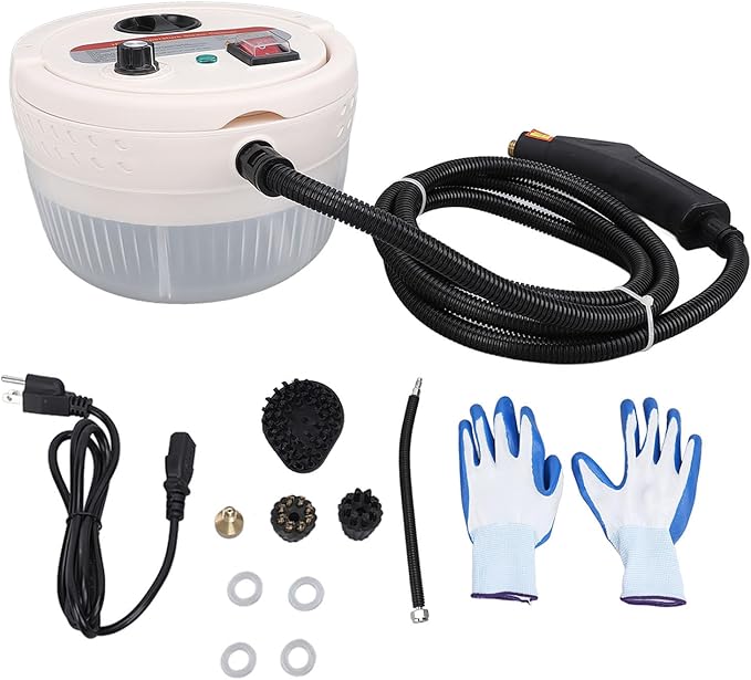 Asixxsix Steam Cleaner 1400ml 2500W 6 Levels Adjustable Multipurpose Handheld Steam Cleaner 5.5bar High Pressure High Temperature Steam Cleaner for Furnitures Exhaust Hoods Car