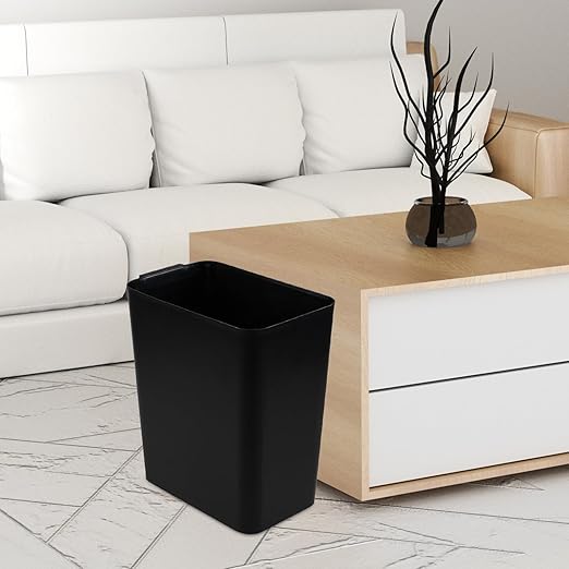 4.5 Gallon 3 Pack Rectangular Plastic Wastebasket Small Garbage Bin Slim Trash Can for Kitchen Bathroom Office Black
