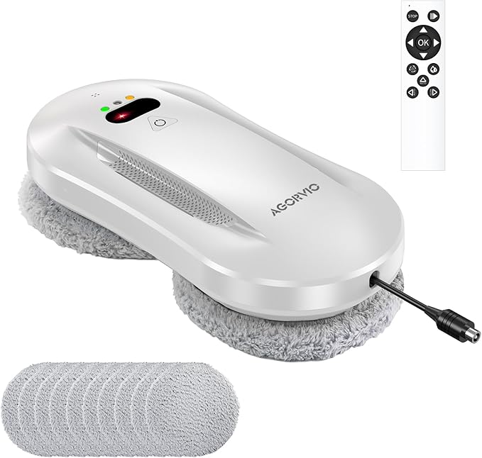 Window Cleaning Robot with Auto Water Spray &amp Smart Navigation Automatic Window Cleaner Robot for Inside/Outside Glass with Triple Safety System Edge Detection and Remote Control