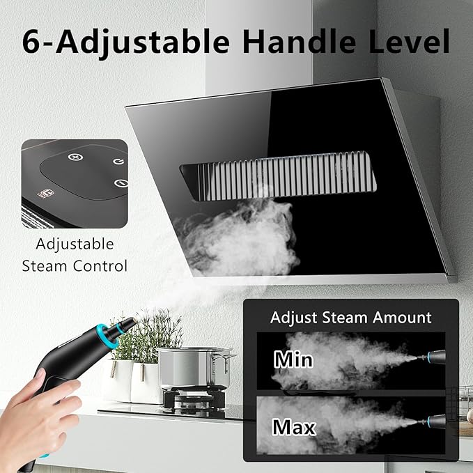 Handheld Steam Cleaner 2500W Pressurized Steam Cleaner with 3 Brush Heads Portable Steam Cleaner for Home Car Furniture Kitchen Bathroom and Wall Orange