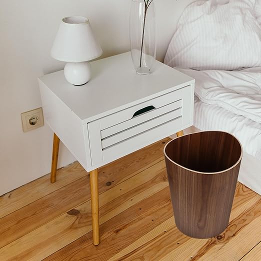 Garneck Japanese-Style Wooden Trash Can Opening Kitchen Rubbish Bin Decorative Household Wastebasket for Bedroom Office Hotel with Simple Nordic Design Easy to Clean