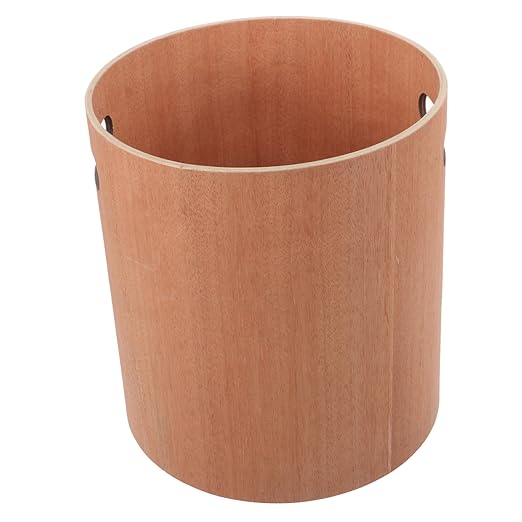 Cabilock Japanese Style Wooden Trash Can for Office Desk Minimalist Design Capacity Wastebasket for Home Office Decor